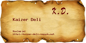 Kaizer Deli névjegykártya